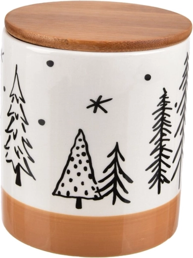 Boîte de Noël en dolomite en forme de sapin blanc/beige