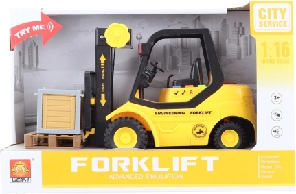 Kleine elektrische vorkheftruck 1:16