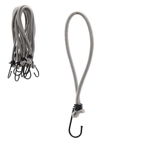 Set elastische spansnoeren met haken 25 cm, diameter 6 mm (25 stuks)