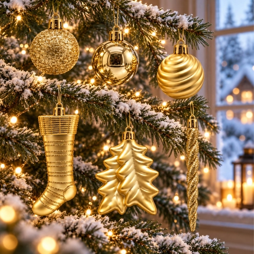 Golden shine and varied textures