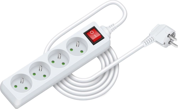 RETLUX Extension Lead with Switch, 3 m, 4 Sockets