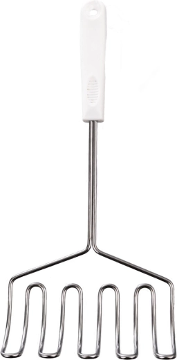 Perforated dumpling ladle, stainless steel with plastic handle, 33.5 × 16 cm