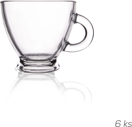 Roma glass mug 95 ml clear 6 pcs