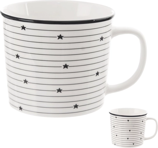 Porcelain mug with lines 0.38 l mix
