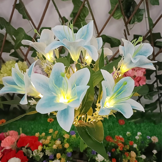 Realistic lily with warm LED light