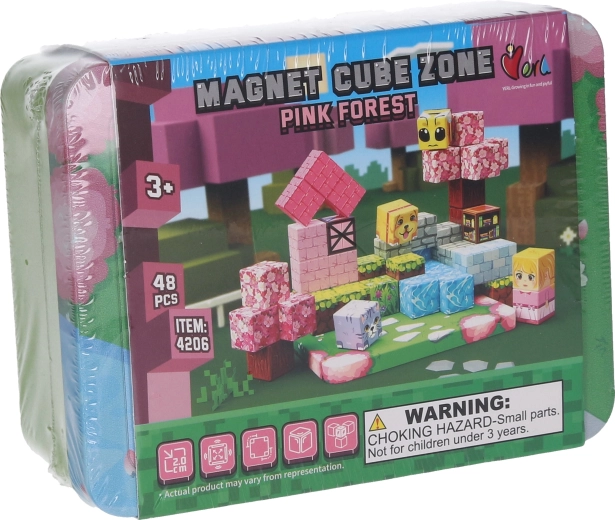 Magnet Cube Zone Pink forest magnetische bouwset 48 onderdelen