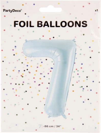 Ballon en aluminium chiffre 7 bleu 86 cm