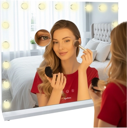 Miroir cosmétique avec éclairage LED Soulima 80 × 62 cm