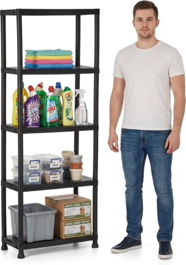 Five sturdy shelves with a 25 kg load capacity