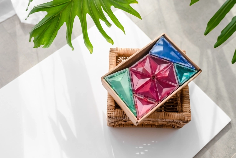 Translucent pastel tiles for creative play and learning