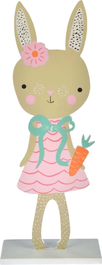 Décoration de Pâques en bois lapin 17,5 cm