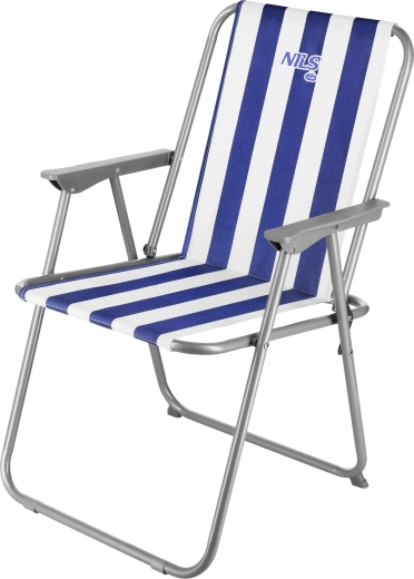Folding beach and camping chair NILS Camp blue-white