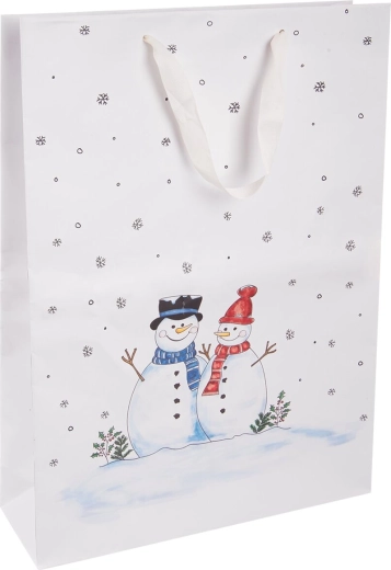 Cadeaupapieren tas Sneeuwpop 32,5 × 10 × 45,5 cm