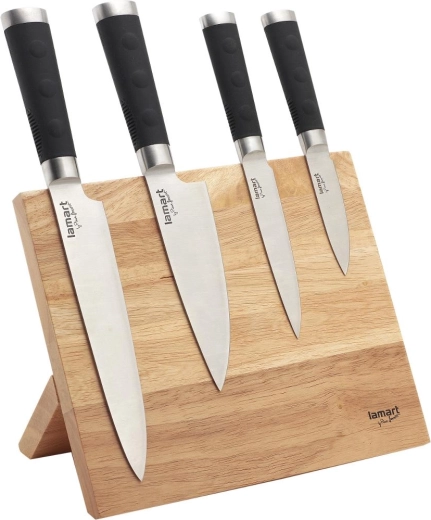 Ensemble Lamart Blade de 4 couteaux sur support magnétique
