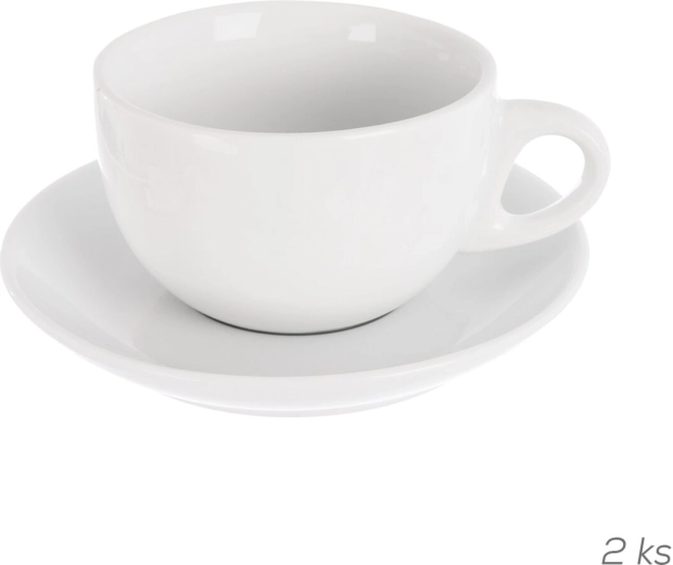 Porcelain jumbo mug with saucer Mona, 2 pcs
