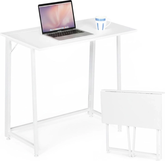 Bureau informatique pliant 80 × 45 cm blanc modernhome
