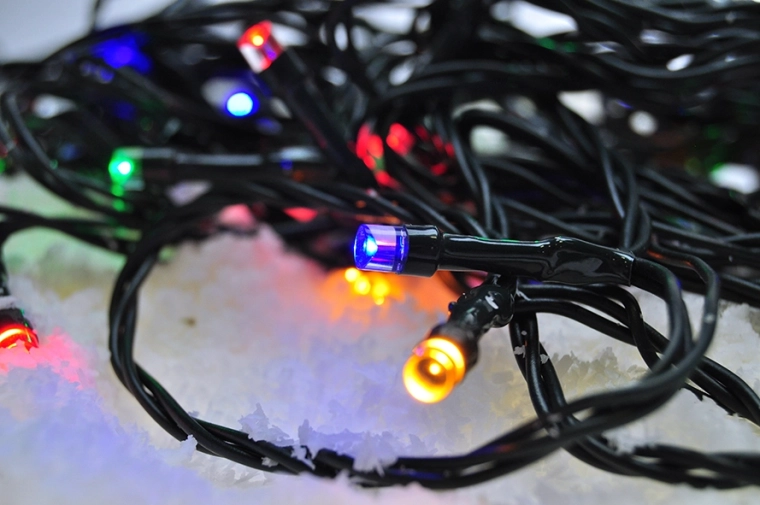 Solight led-buitenkerstverlichting met 200 leds, veelkleurig, 8 standen, timer, IP44