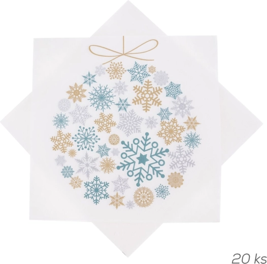 Serviettes en papier avec motif de boule verte 33 × 33 cm, 20 pièces