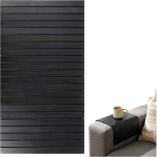 Bambus-Rollunterlage für den Tisch, schwarz 44 × 24 cm