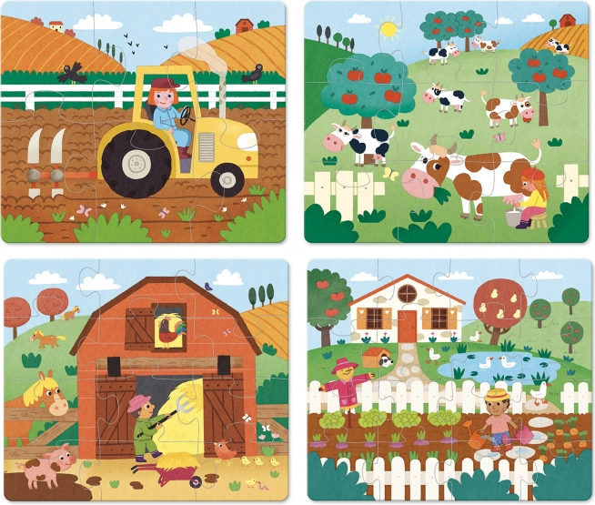 Vilac puzzle en bois Ferme 4 en 1