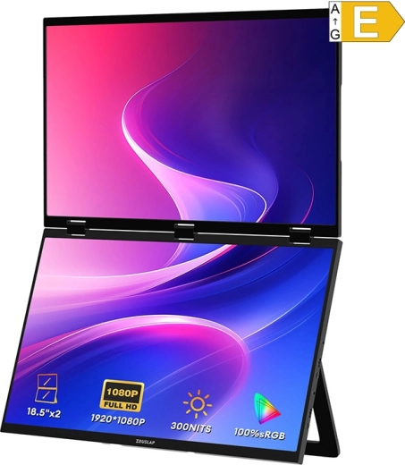 Zeuslap Z18W portable dual monitor 2× 18.5" Full HD
