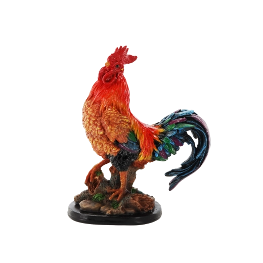 Motif de coq travaillé dans les moindres détails