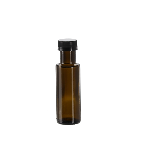 Glazen flesje Dorica 100 ml in olijfgroen glas met schroefdop (12 st.)