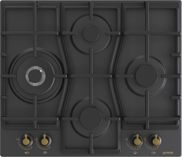 Plaque de cuisson à gaz avec brûleurs à gauche et à droite