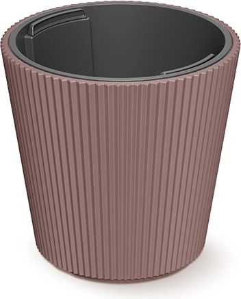 Pot de fleurs Milly avec insert 17,6 cm, couleur marsala