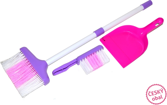 Kinder schoonmaakset 3 stuks, roze-wit