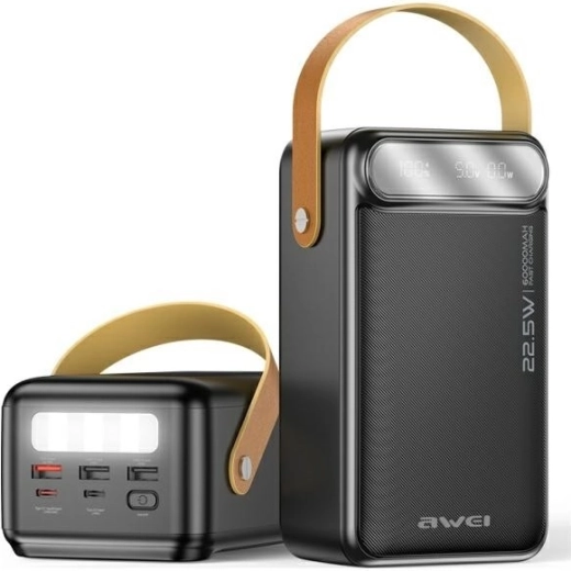 AWEI power bank 60,000 mAh 22.5 W black