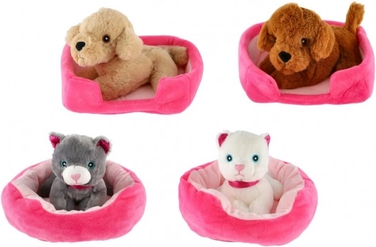 Plush Pet in a Cozy Bed (22 × 24 cm)