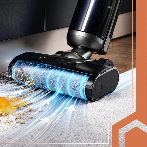 Rotating roller for thorough cleaning