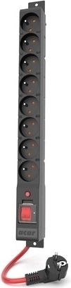 ACAR R8 POWER overspanningsverdeeldoos met verlengsnoer, 8 stopcontacten, 10 m, 16 A
