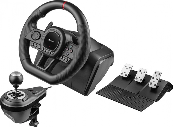 TRACER Simracer 6‑in‑1 Racing Wheel with Manual Shifter