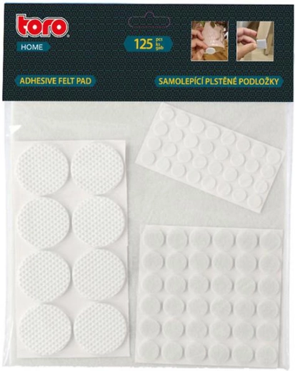 Selbstklebende Schutzpads TORO, weiß, Set mit 125 Stück