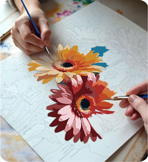 Easy and precise painting thanks to numbers