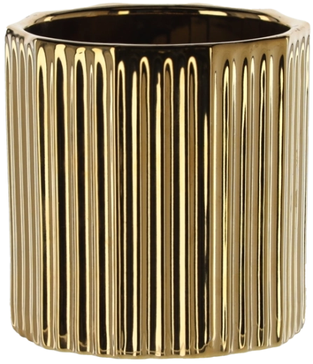 Gold ceramic flower pot cover 11.5 × 12 cm