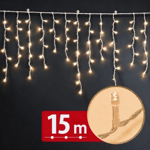 LED-Lichtervorhang 15 m mit 600 LEDs, warmweiß