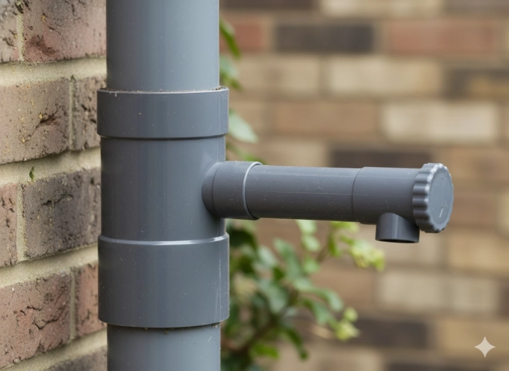 Efficient water collection from the downpipe