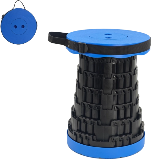 Tabouret télescopique pliable bleu (7–45 cm)