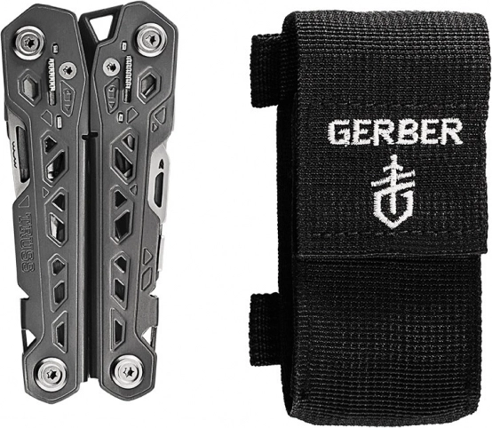 Compacte multitool met etui voor eenvoudig dragen