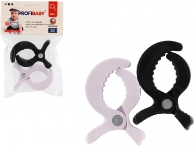 Kinderwagenclips zwart-wit 2 stuks
