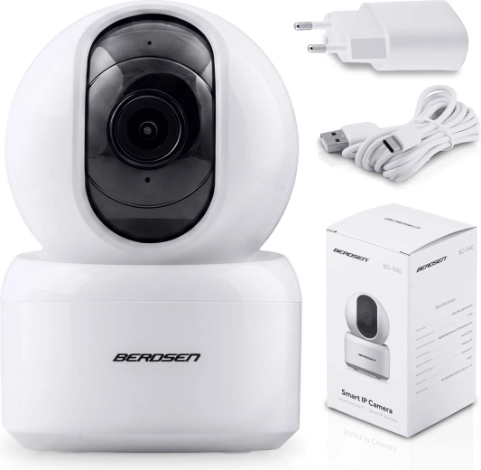 Berdsen drehbare Wi‑Fi IP-Kamera 3 MPx für die Heimüberwachung und als Babyphone