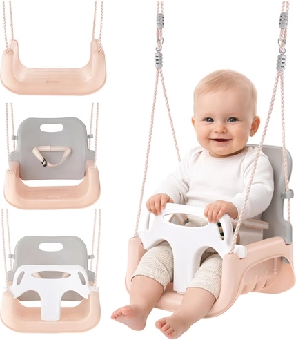 Kruzzel 3-in-1 children’s swing, grey-beige