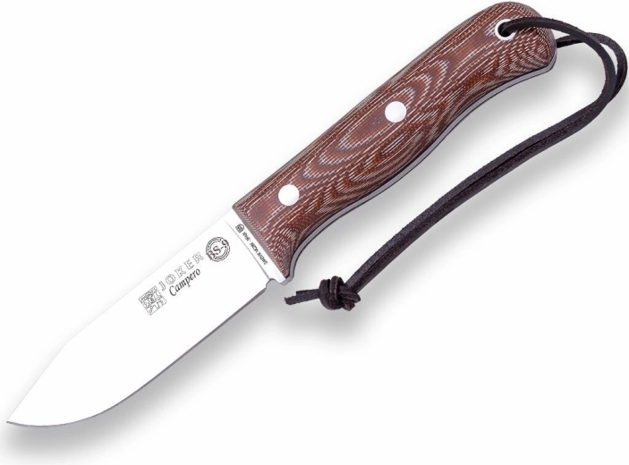 Couteau outdoor Joker Campero 10,5 cm, micarta, étui en cuir