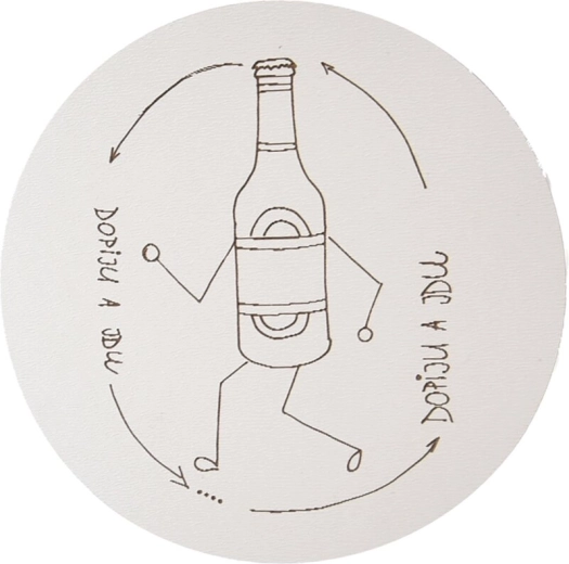 Holzuntersetzer mit Aufschrift „Dopiju…“ 10 cm