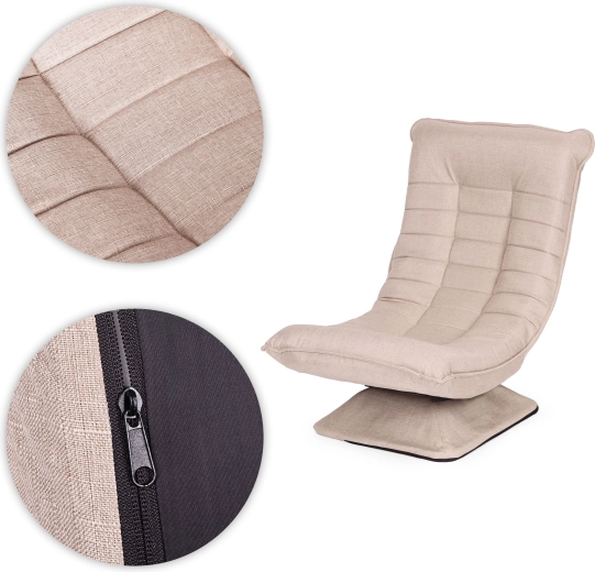 Housse amovible en tissu effet lin