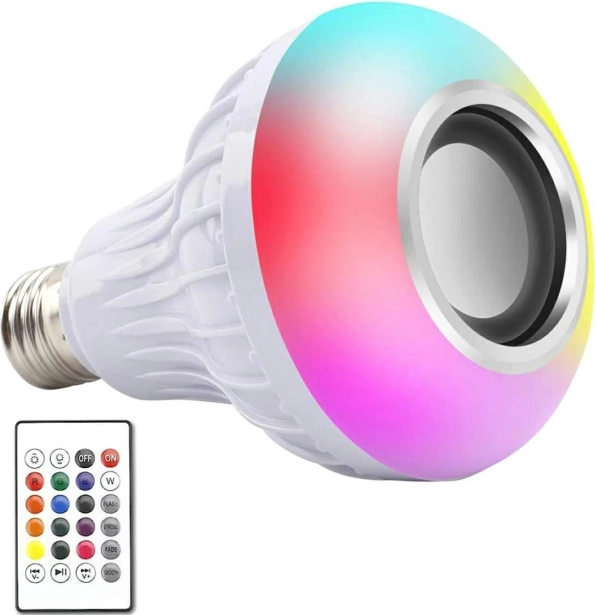 color LED RGB bulb E27 with Bluetooth speaker and remote control