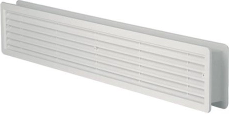 Grille d’aération de porte en plastique 500 × 90 mm, blanche (2 pcs)